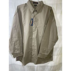 Peregrine Bay Mens Work shirt Size XXL Khaki Color 100%‎ Cotton Rugged Workwear